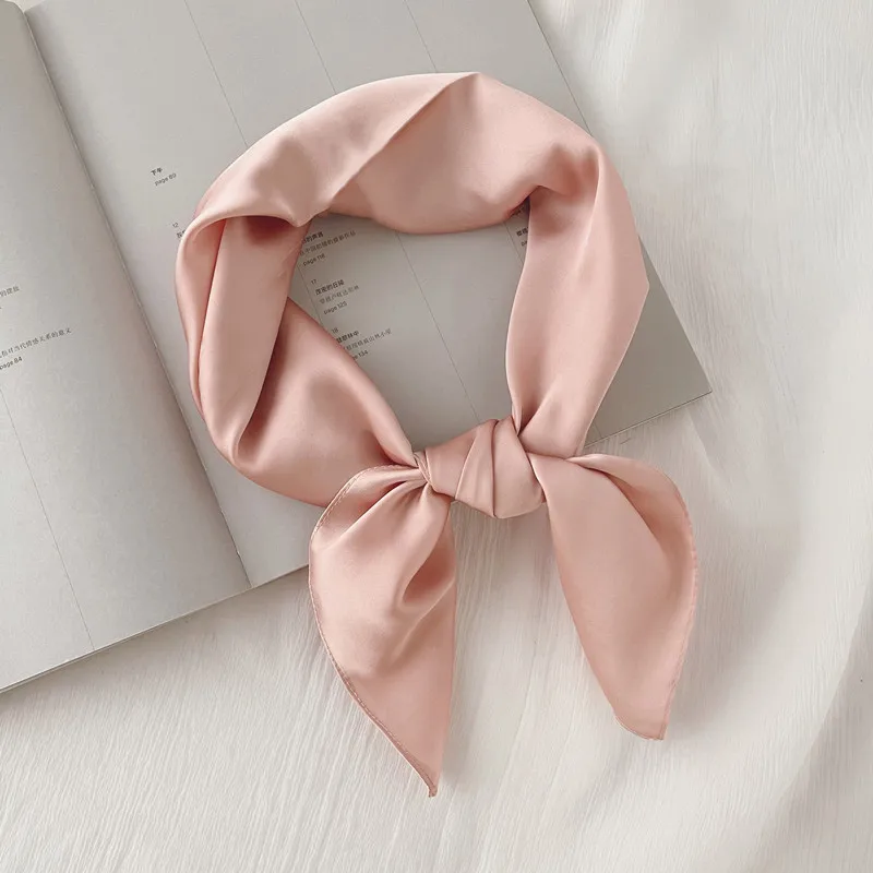 New 70*70cm Silk Square Scarf Women Soft Satin Hairband Neckerchief Tie Female Headband Foulard Bag Ribbon Gift Luxury