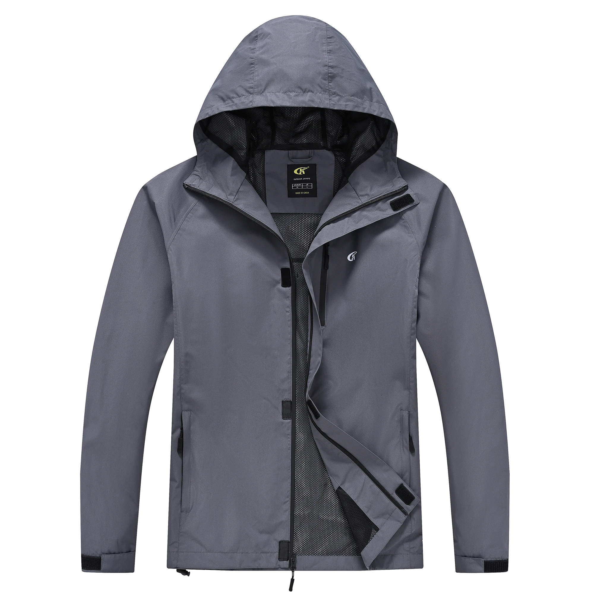 Sommerliche, wasserdichte Regenjacke für Herren, leichte, dünne Regenjacke mit Innentasche, ideal zum Campen, Wandern, Radfahren und Angeln. – Detail 16