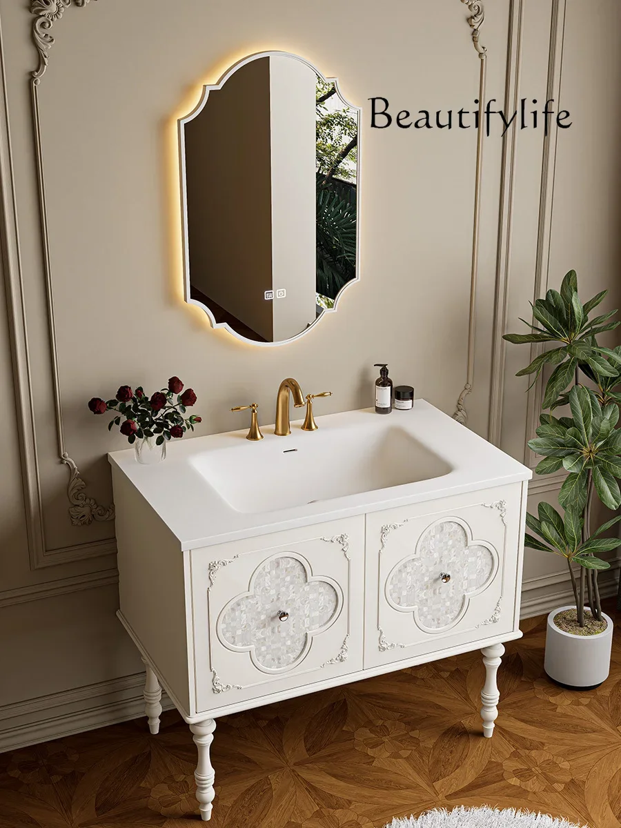 

French smart bathroom cabinet integrated basin combined bathroom washbasin