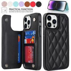 Leather Retro Card Holder Flip Cover for iPhone 11 12 13 14 15 16 17 Pro Max Mini Wallet Case XR X XS Max 8 7 Plus SE 2022 2020