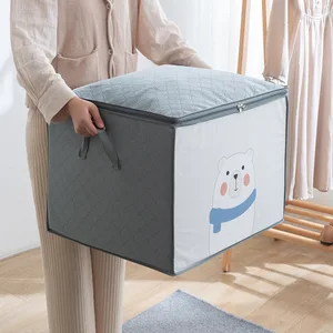 Aufbewahrungsbeutel großer Kapazitätskleidung mit verstärktem Riemen, Klapporganisator mit Reißverschluss, Bettdecke, 1PC 8 Hauptverkaufstasche mit dicker Kette - №2