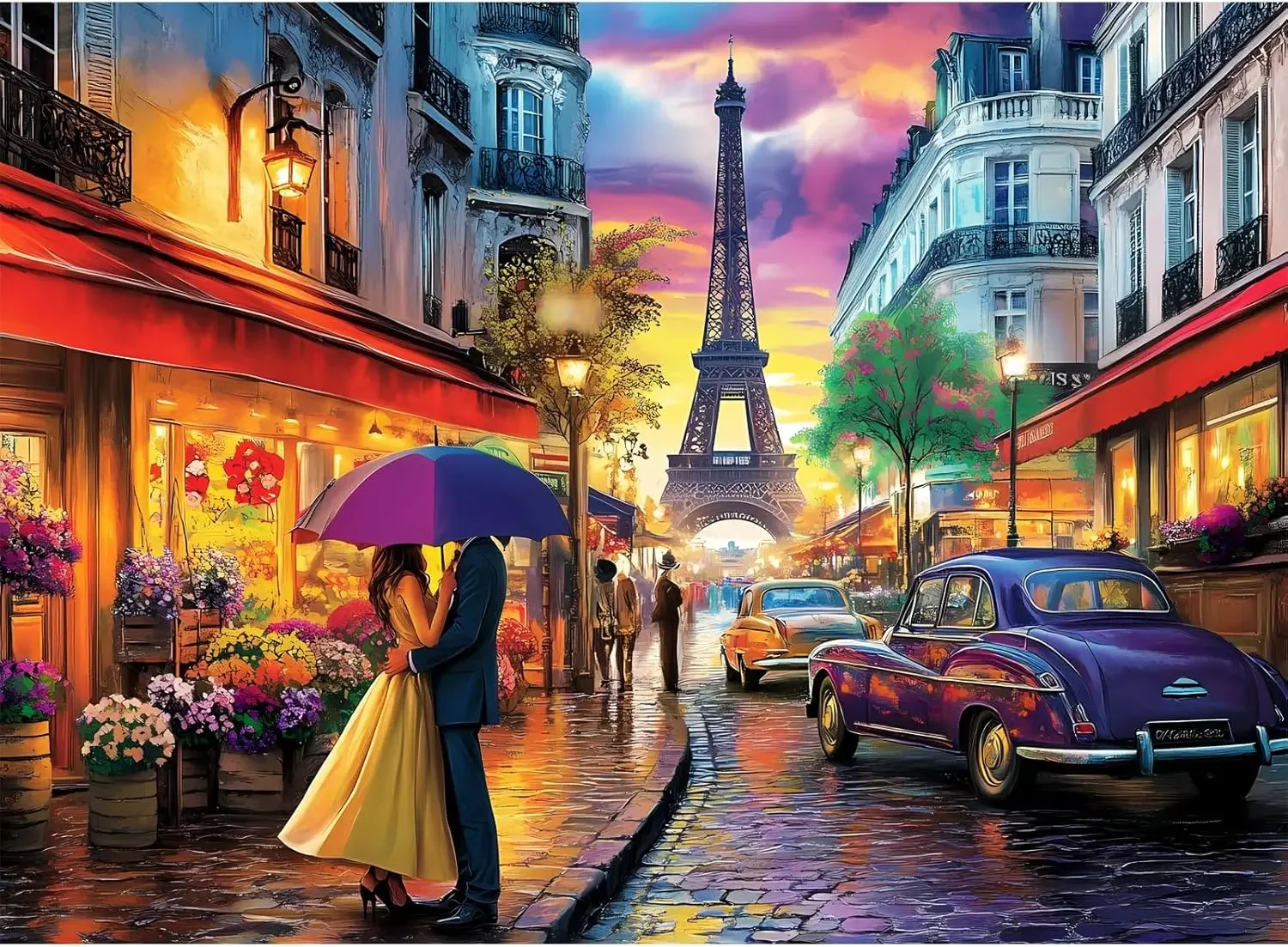 

Romantic Paris Adult Wooden Puzzle 1000/500/300 Pieces Jigsaw Puzzles for Gameroom Bedroom Livingroom Party Birthday Gift