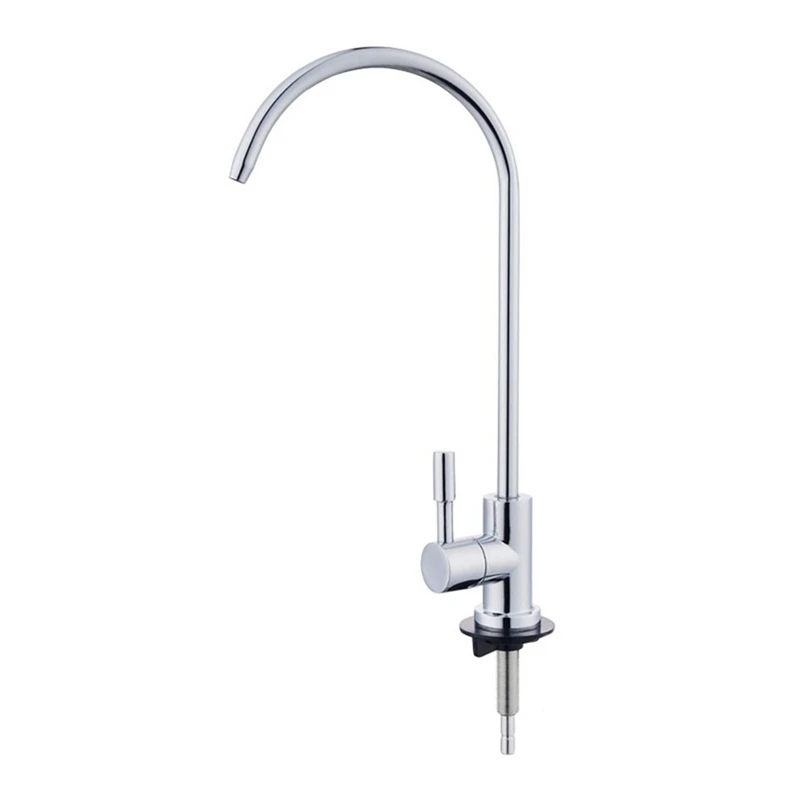 Robinet de filtre à eau en acier inoxydable pour évier de cuisine, Rotation, Connexion rapide, Eau potable, 1/4 po