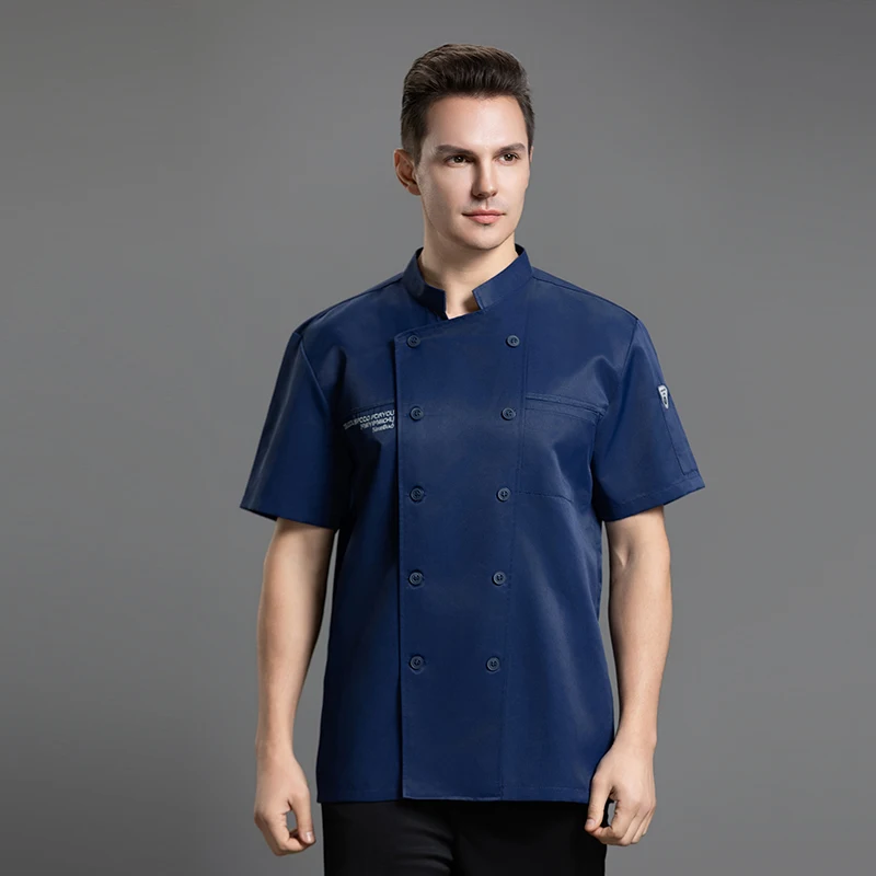 Double Breasted Bakery Workwear Professional Chef Coat Restaurant Cook Jacket Kitchen Uniform Men Cafe Shirt Hotel Clothe