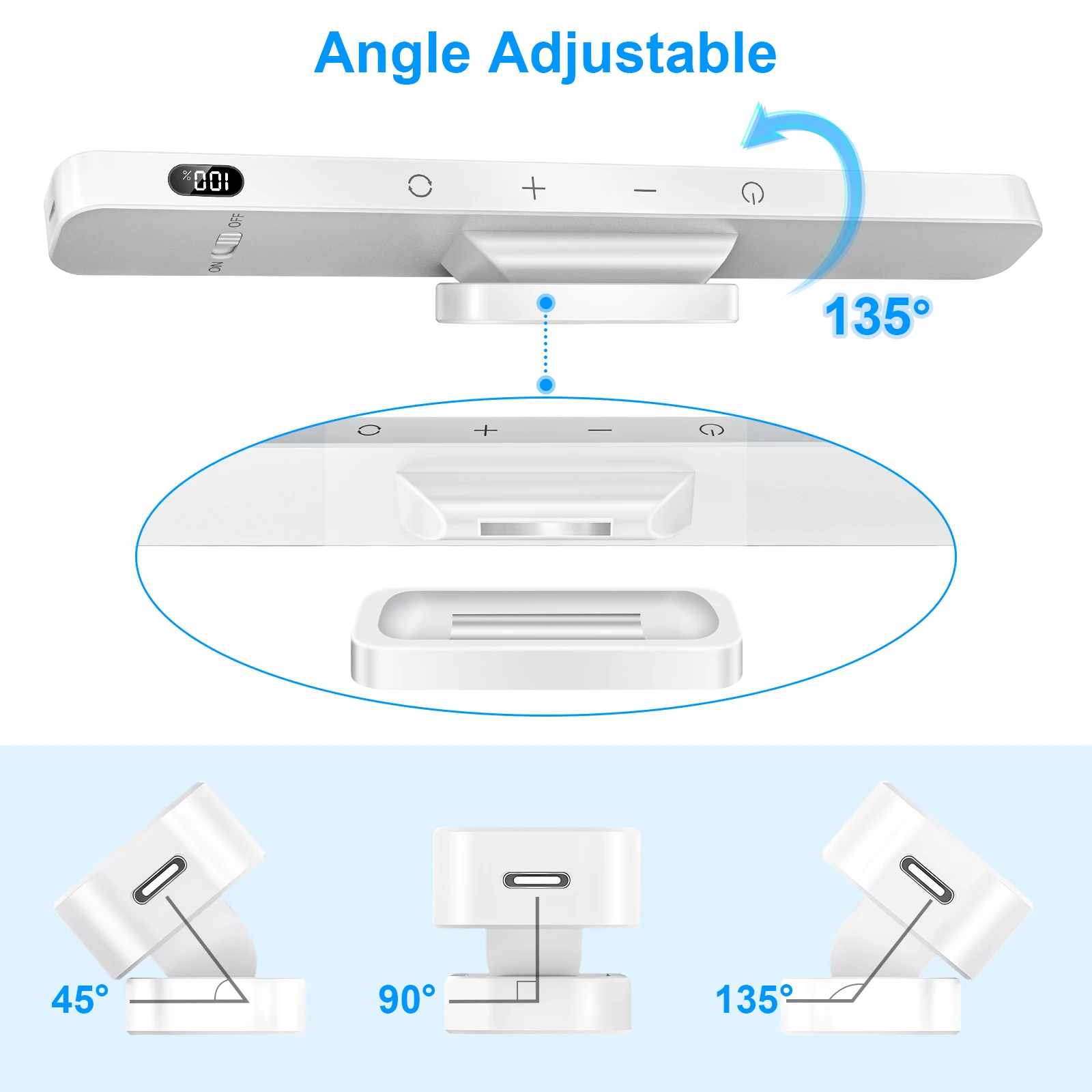 WILLED Touch Table Lamp Magnetic Desk Lamp Bulit-in 2500mAh Battery for Reading Cabinet Mirror Bedside Rechargeable Night Lights