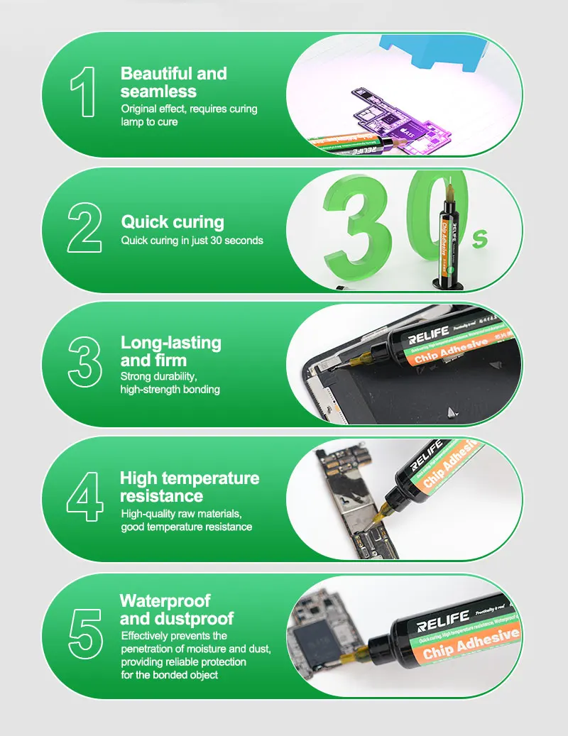RELIFE-Adesivo Disco Rígido Selagem Chip, CPU Selagem, Tela IC, RL-035E