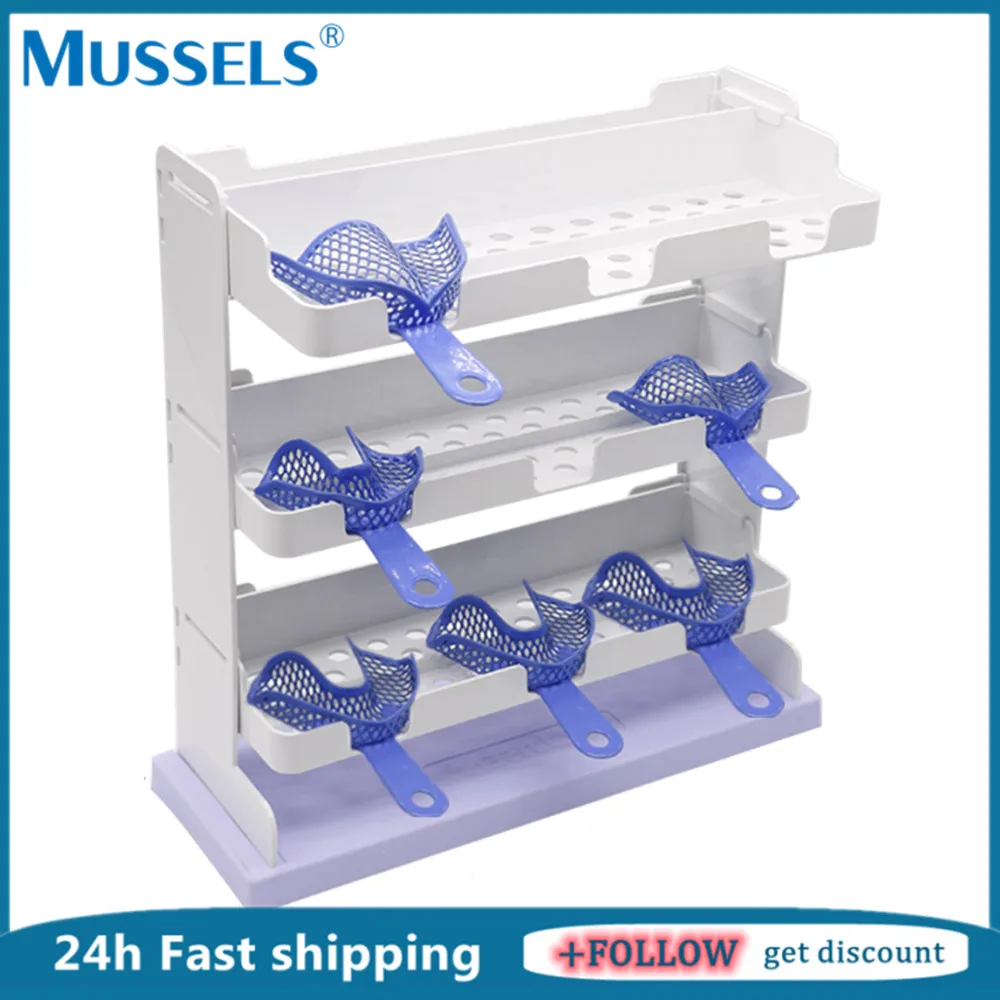 

1Set Dental Impression Tray Holder Plaster Stand for Washing Drying Oral Bite Rack Storage Dispenser Dentist Lab Placement Tool