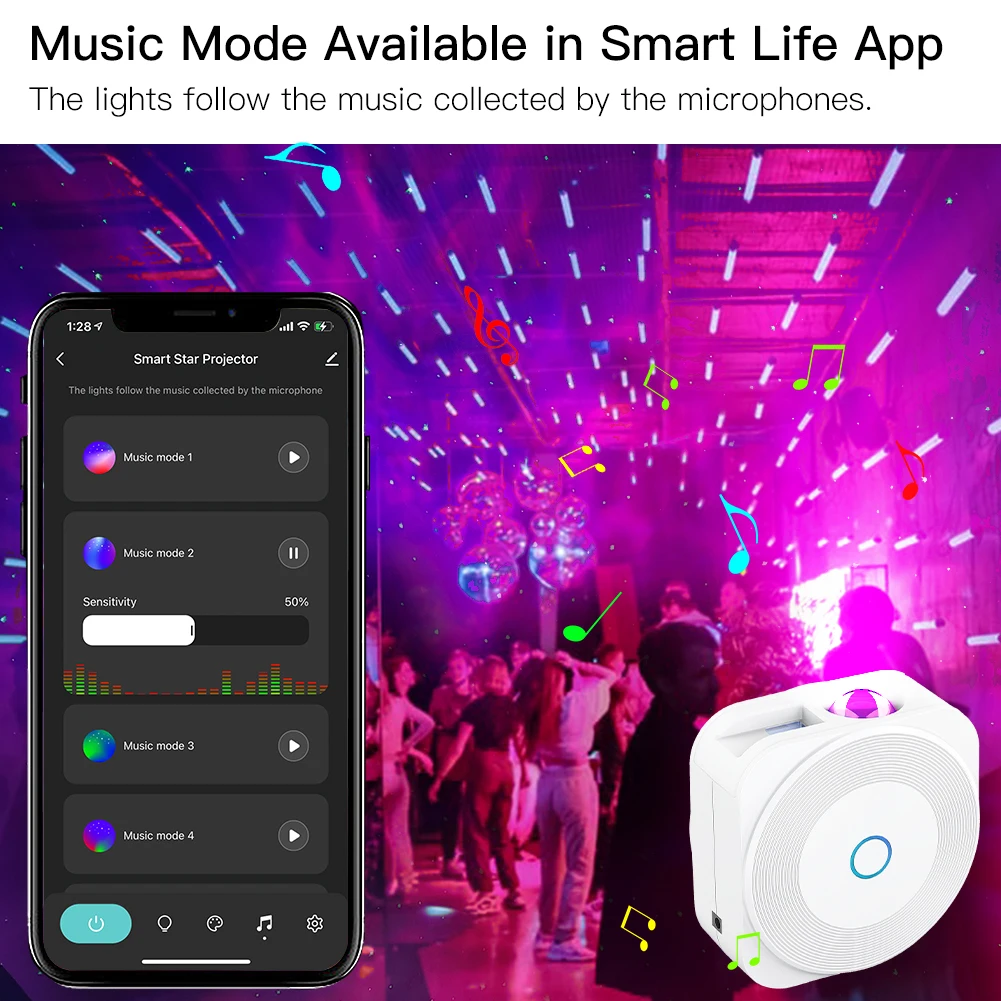 Moes Smart WiFi Star Projector Galaxy Nebula/Moving Ocean Wave Laser Starry Night Light Colorful Projector Alexa Google Tuya App