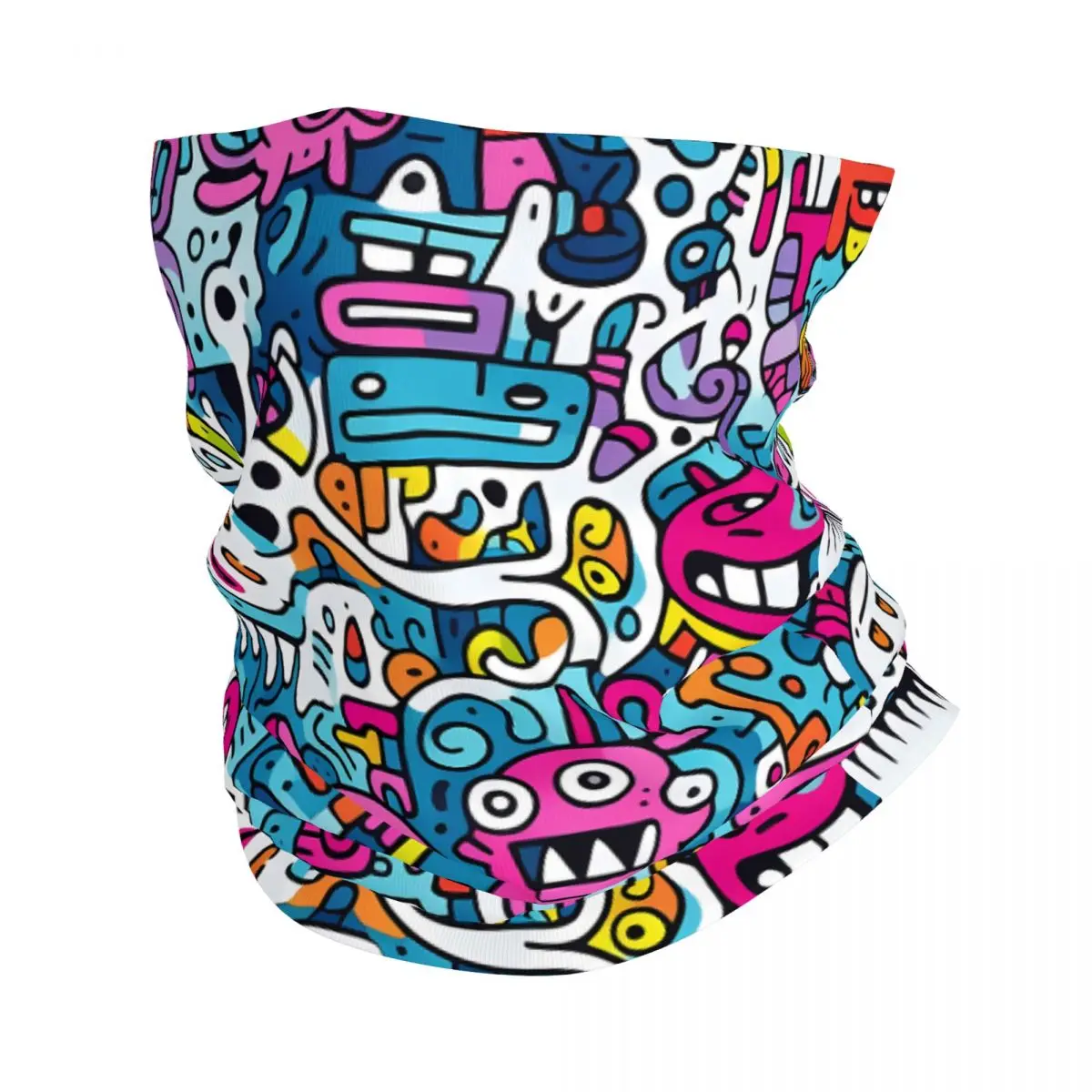 Comic Doodl Thin Bandana Neck Gaiter Graffiti Wrap Scarf Headband Neck Cover