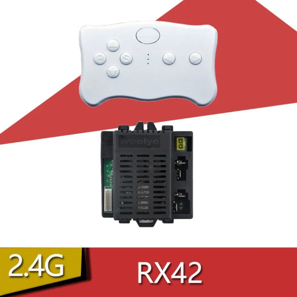 RX42 Remote Control 2.4G 12V Plastic Baby Toy Car Controller RC Accessories Children's Electric Vehicle Receiver for Battery Car