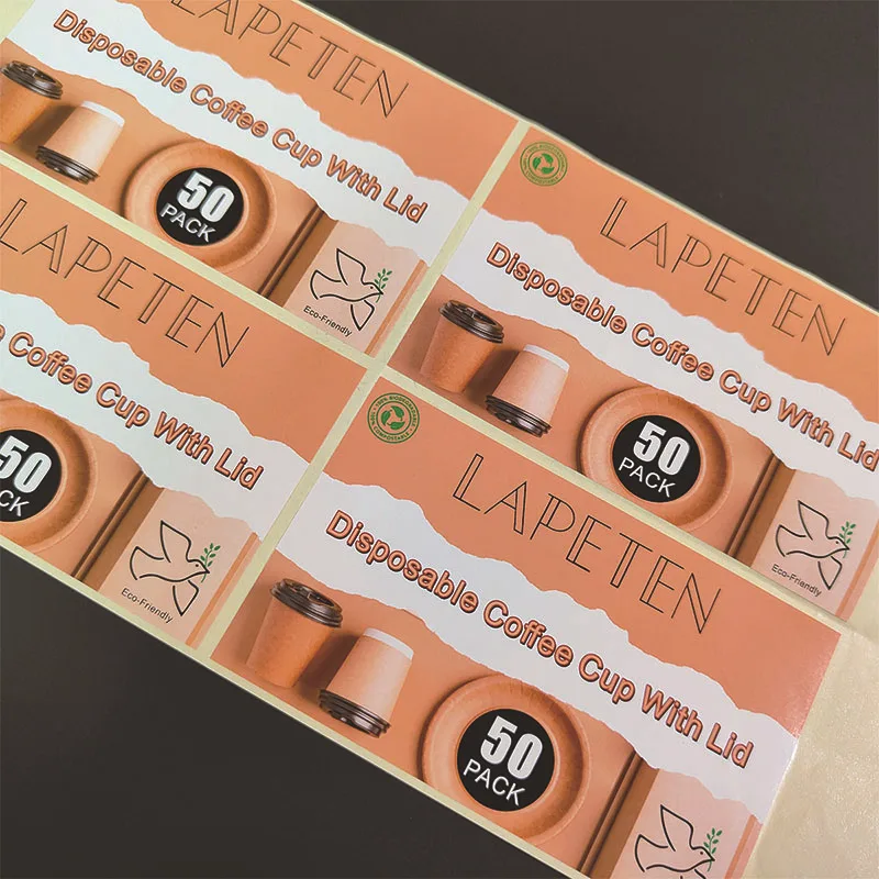 Customized Glossy Paper Adhesive Coffee Packing Bag Stickers Printing Colorful Commoditiy Packaging Decoration Labels