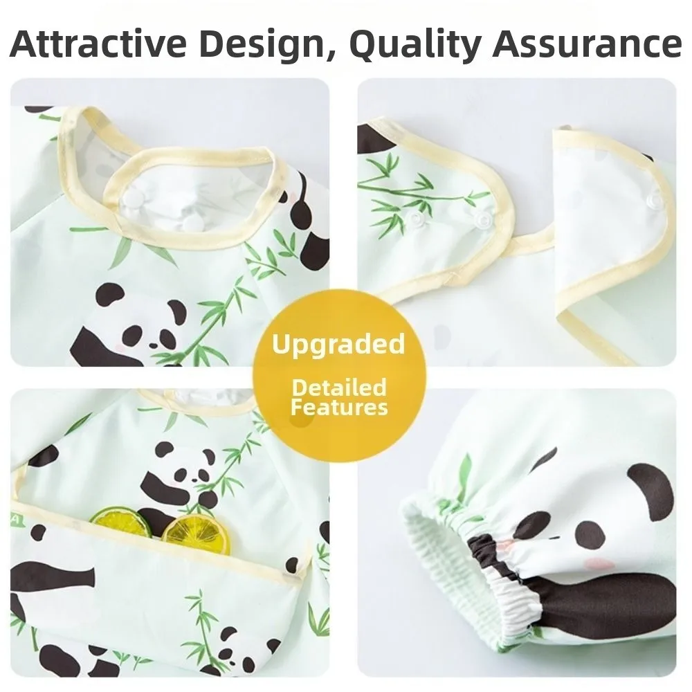 New Waterproof Unisex Feeding Bib Rice Pocket Feeding Blouse Long Sleeve Apron Children's Feeding Smock Soft Toddler Bibs