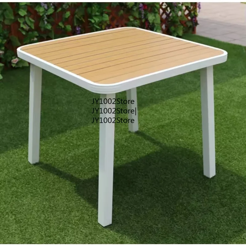 

Iron Minimalist Dining Tables with Backrest for Outdoor Use Modern Style Restaurant Cafe Furniture for Courtyard and Hotels