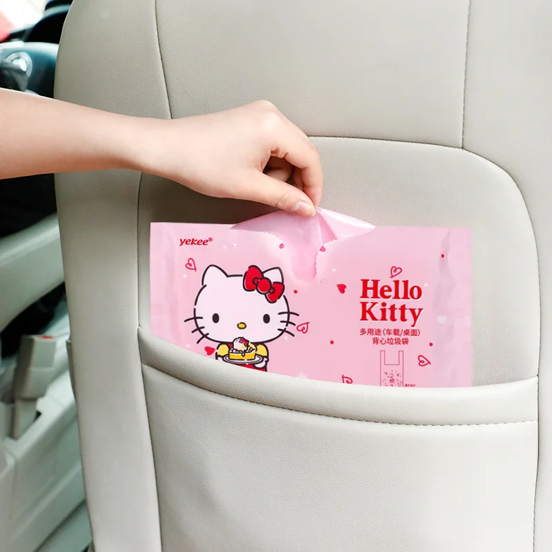 Neue Sanrio HelloKitty Kreative Rosa Nette Einfache Auto Müll Tasche Einweg Küche Kunststoff Tasche Tragbare Schreibtisch Müll Lagerung Tasche