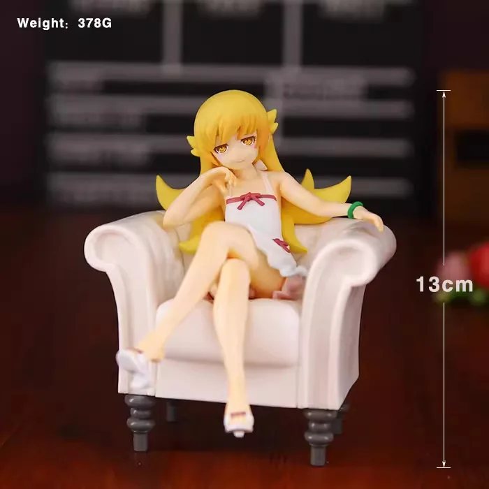 

Girl figure Oshino Shinobu action figure Oshino Shinobu figure Doll sitting Model Toys Collect Statue Gift desktop ornament 13cm