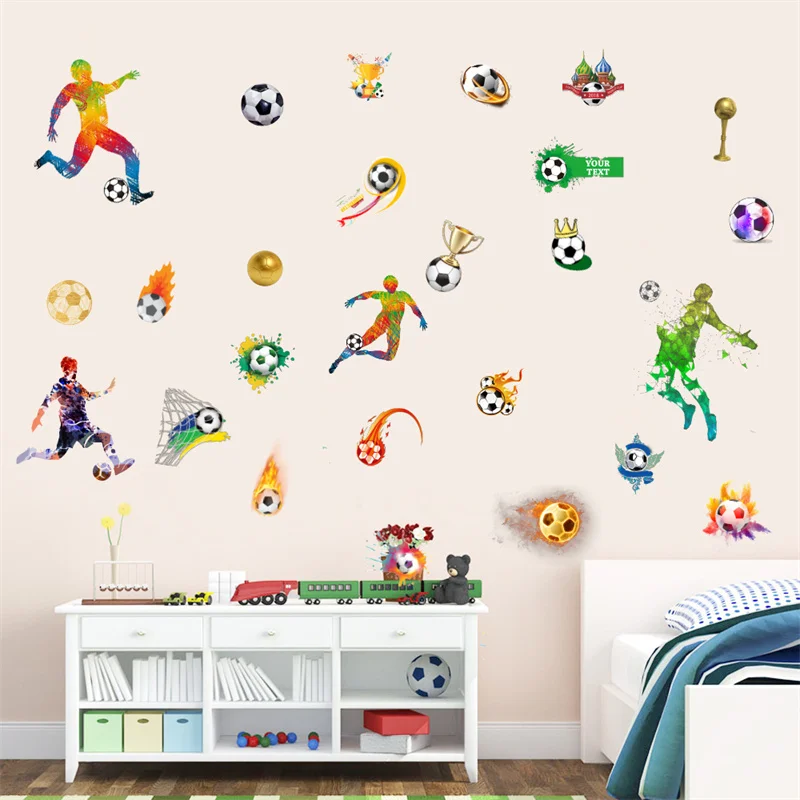 Football Soccer Wall Stickers for Children Kids Rooms Girls Boys Baby Room Bedroom Decoration pegatinas de pared