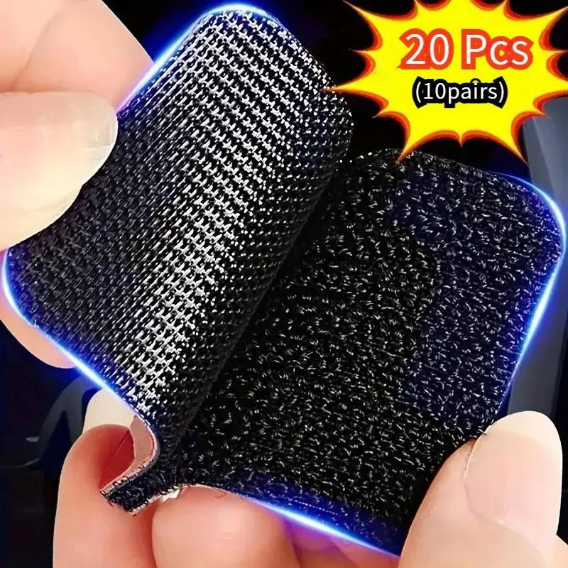 Car Floor Mat Fastener, 20 pcs Black Double-sided Non-slip & Heat-resistant Adhesive Strips for Secure Vehicle Mats, Car Interior Accessories
