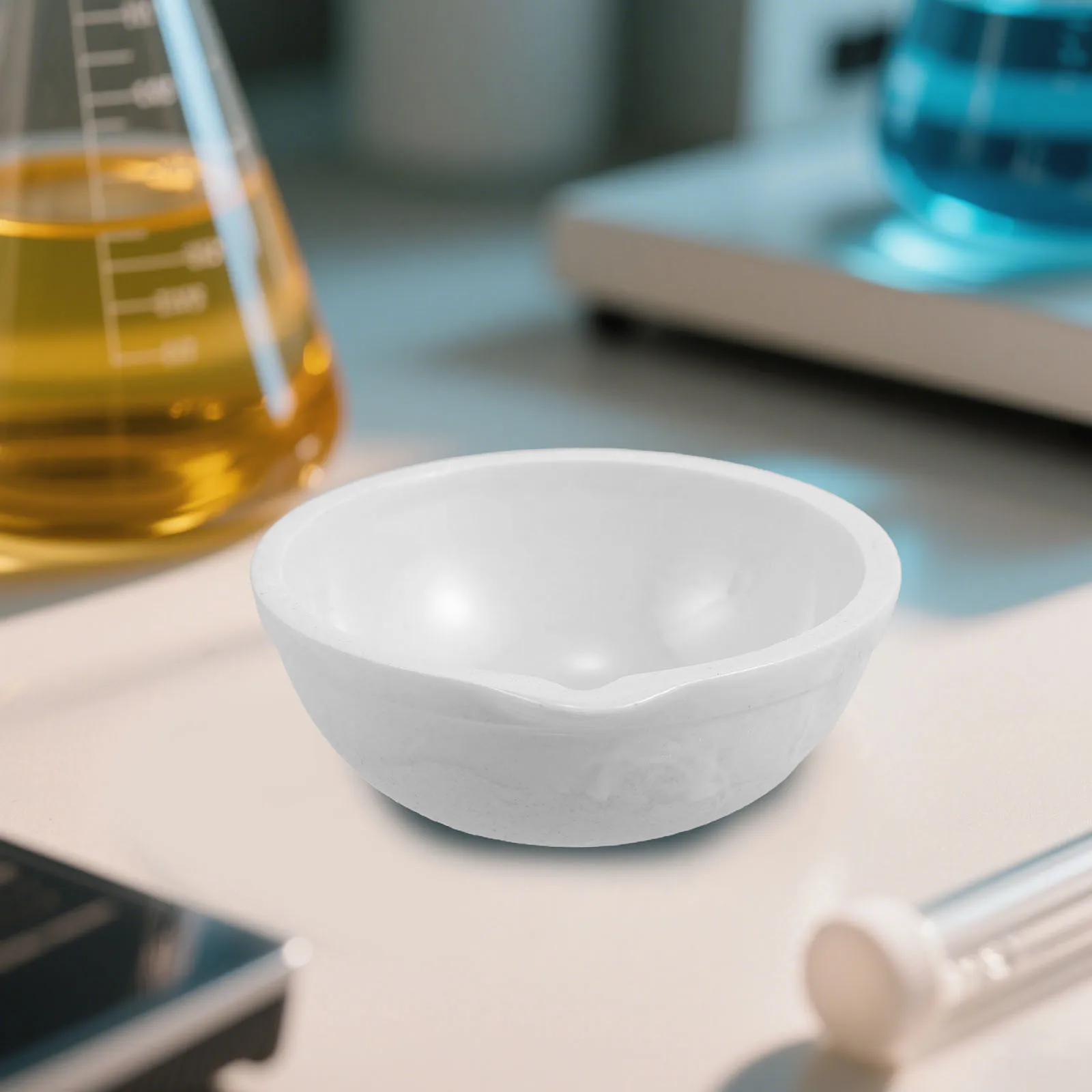 Piastre rotonde durevoli per piatti evaporanti in ceramica da laboratorio da 2 pezzi per esperimenti di riscaldamento chimico Progetti scientifici scolastici