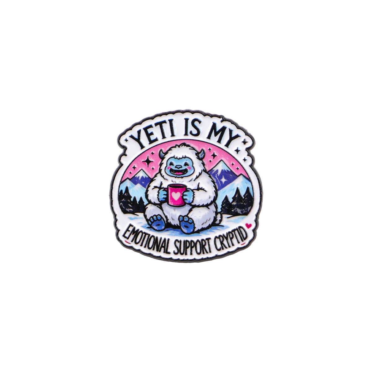 6pcs Emotional Support Quotes Enamel Pin Cute Monsters Badge for Backpacks Collar Bigfoot Mothman Lapel Pin Hat Jewelry Gifts