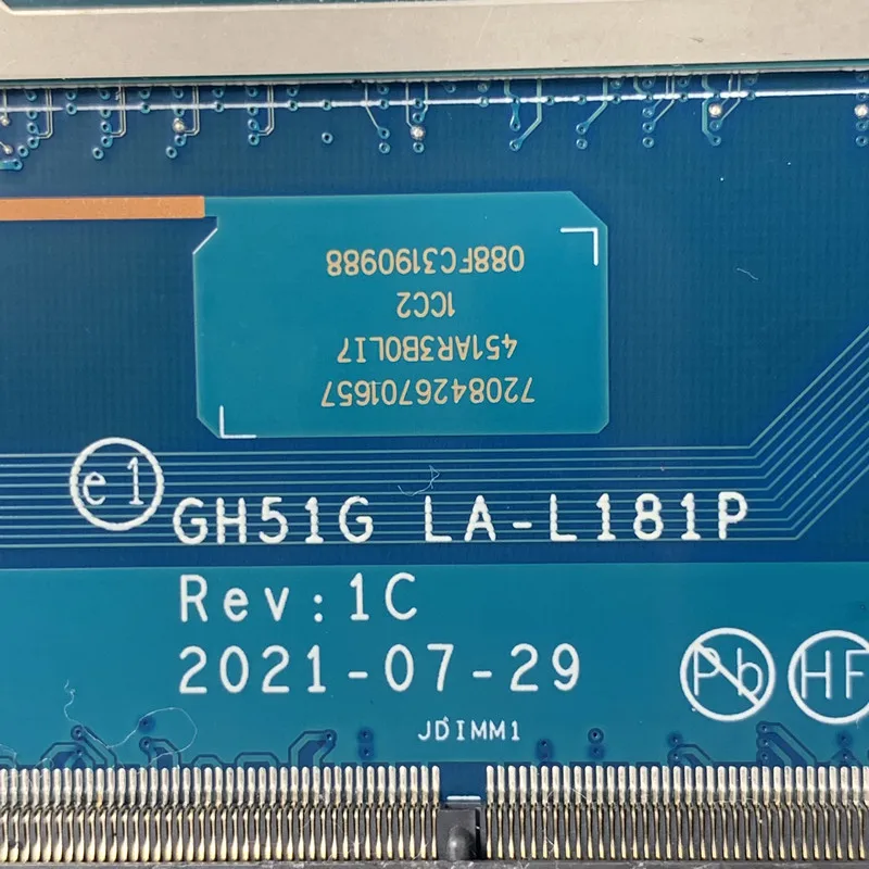 GH51G LA-L181P メインボードエイサー AN517-54 ノートパソコンのマザーボード GN20-P1-A1 RTX3050TI SRKT1 I5-11400H CPU 100% 正常に動作
