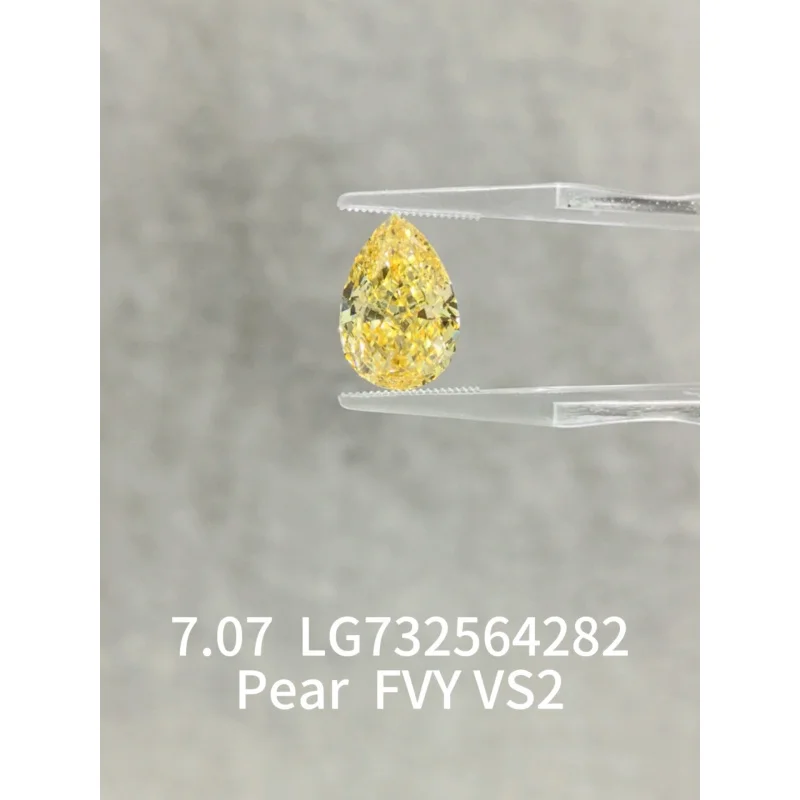 IGI Laboratory Grown Diamond  Water Drop Pear Shape  Yellow Diamond FVY CVD HPHT Custom Wholesale