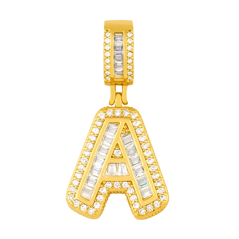 OCESRIO Gold Plated Letter Crystal Zircon Big Alphabet Pendant Decoration Pendant Zircon Gothic Jewelry Making Supplies pdta004