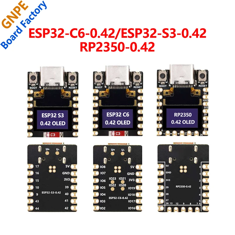 ESP32-C6 / ESP32-S3/RP2350 0.42-inch OLED Display Mini Development Board