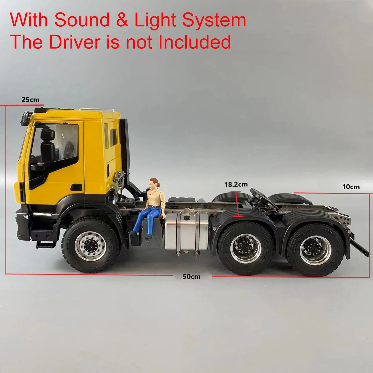 In Voorraad 1/14 6x6 RC Tractor Truck 2 Speed Transmissie Afstandsbediening Auto Geluiden Lichten Geschilderd Afgewerkt Voertuig Speelgoed voor Jongens