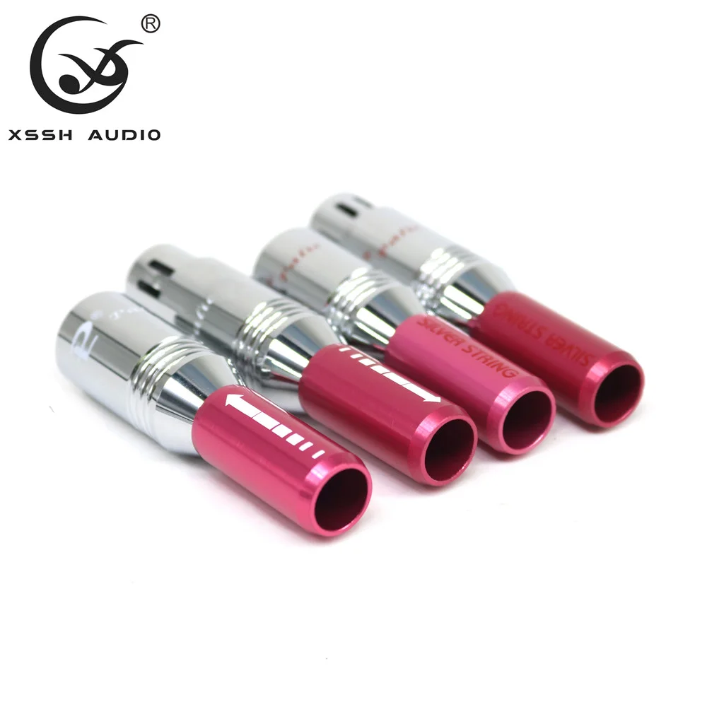 Weiblich Männlich XLR Hallo-end Hifi YIVO OEM Audio Jack 3 Pins Stecker Rot Metall Shell Messing 62% Kupfer überzogene Rhodium XLR Buchse Stecker – Detail 2