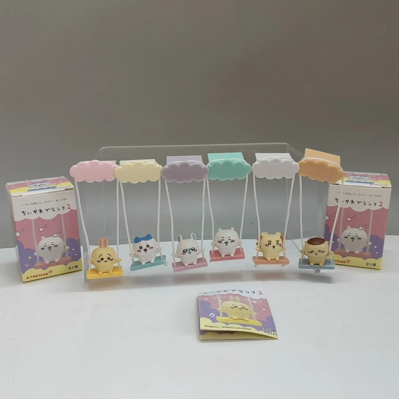 Anime chiikawa jogar na série balanço boneca figura de ação tema brinquedo bonito modelo desktop ornamentos decoração para casa presente aniversário