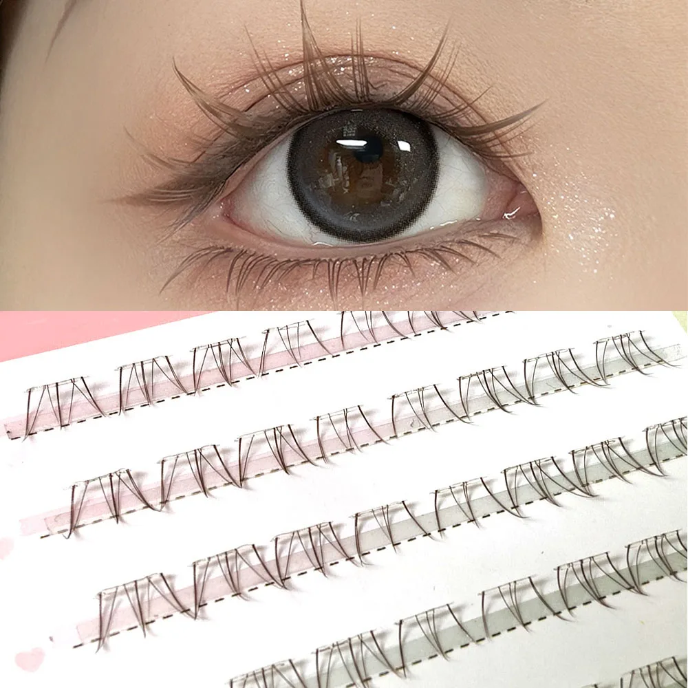 

Self-Adhesive Brown Color Individual Bottom Eyelashes Extension Natural Nude Makeup Lower Eye Lashes Cluster Cosmetics Tools