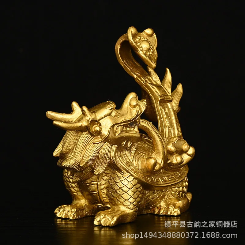 Brass Dragon Turtle Ornament Money Xuanwu Snake Twelve Zodiac Crafts Living Room Entrance Home Divine Beast Decoration