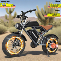 Electric Bicycle 2000W Powerful Motor 48V60AH Dual Battery Mechanical Oil Brake ElectricBike 20-Inch Fat Tire All Terrain E Bike