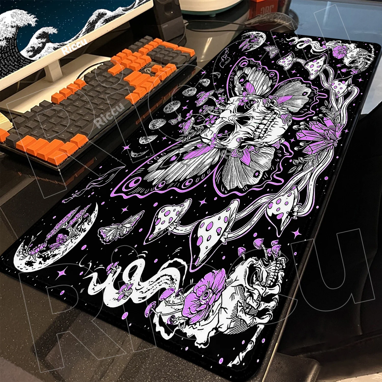 Skeleton Mouse Pad Gamer Cool Skull Aesthetic Art XL New HD Mousepad XXL Decoration Mouse Mat Natural Rubber Desktop Mouse Pad