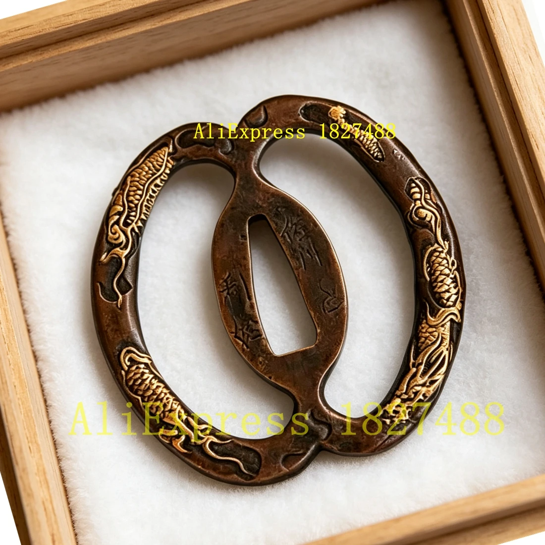 Tsuba de Cobre Japonés Musashi para Espada Samurai, Accesorios de Protección Dragón para Katana, Wakizashi, Tanto, Accesorios para Fabricación DIY