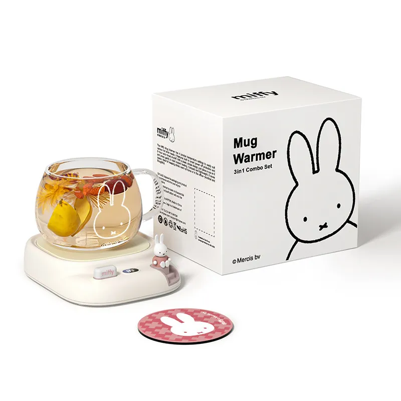New Miffy Smart Temperature Control Mug Warmer 55℃ 75℃ Dual Temperature Heating Coaster Portable Cup Heater Base for Office Home