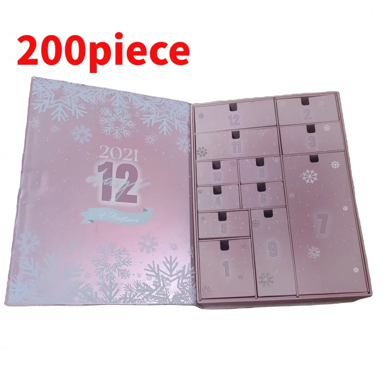 20 0piece.Custom.Custom Advent Calendar Empty Luxury Cardboard Paper Beauty Cosmetic Packaging Boxes Countdown Ad