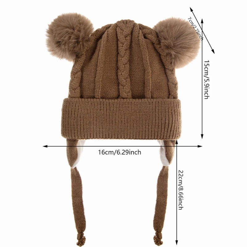 Gorro cálido para niños pequeños con orejeras, gorro invierno transpirable y cómodo, gorro cálido para bebé, gorro ajustable