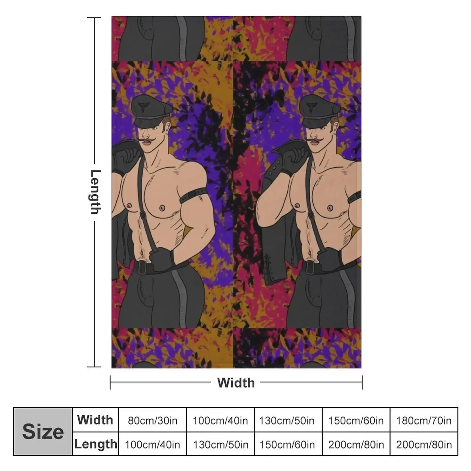 Tom of Finland (Darkside) Throw Blanket couch cozy soft plush fuzzy picnic outdoor blanket