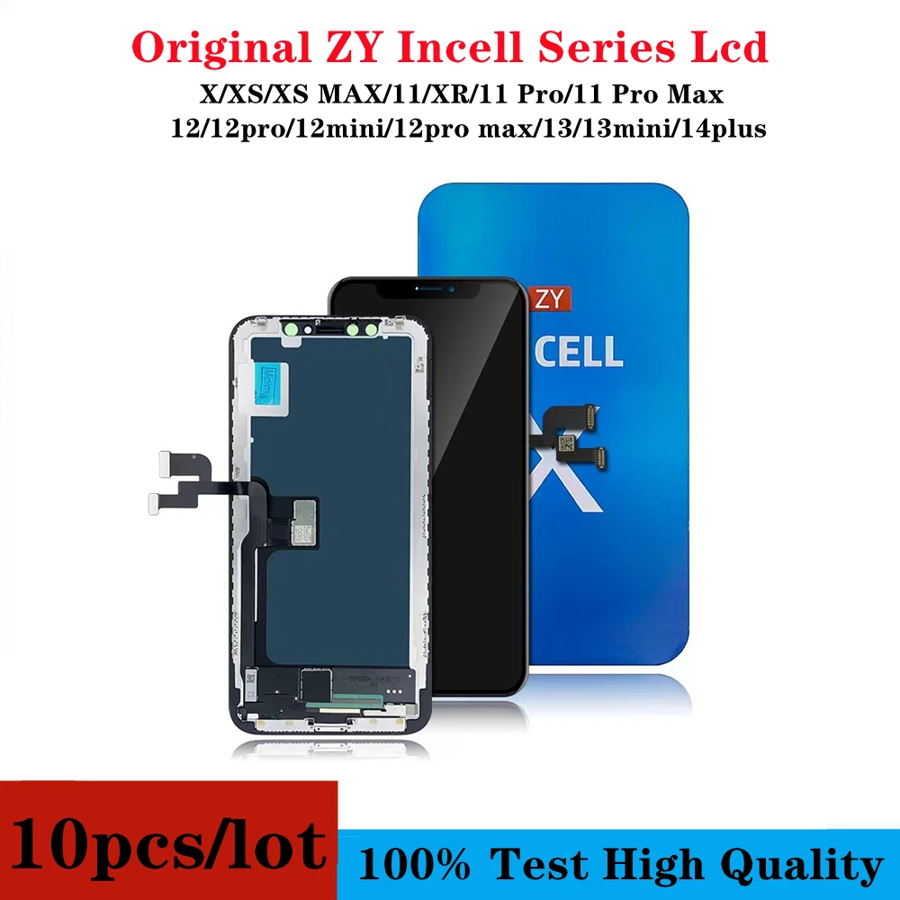 

10pcs ZY Incell Pantalla For Iphone X Xs Max 11 Xr Pro 12 13 12mini 12pro Promax Lcd Display Screen Digitizer Assembly Replaceme