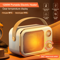 2025 Portable Heater LED Screen Electric Heater 1200W PTC Ceramic Heater Fan Desktop Warm Blower Fan for Bedroom Household Home