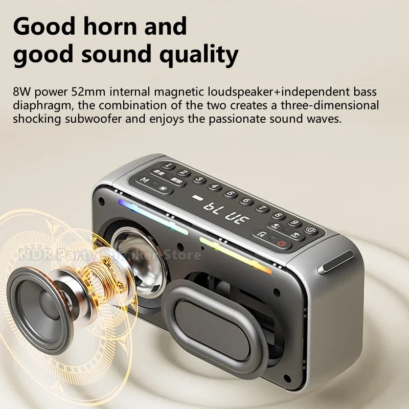 Malata A95 Запись Портативные колонки двойного назначения Bluetooth Перезаряжаемый небольшой тяжелый сабвуфер Карточный плеер Музыкальная звуковая коробка