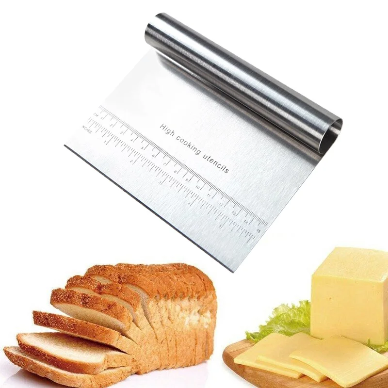 Stainless Steel Dough Pastry Scraper Chopper Baking Cake Cooking Spatulas DIY Baking Tools Multipurpose Bread Scale Separator