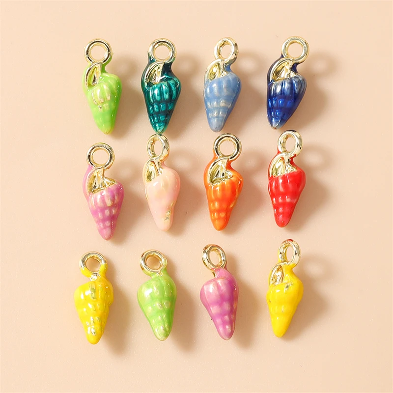 5 Stück niedliche, bunte Metallanhänger in Form von Krabben und Muscheln für die Schmuckherstellung, geeignet für Ohrringe, Halsketten, Armbänder und DIY-Bastelarbeiten. – Detail 7
