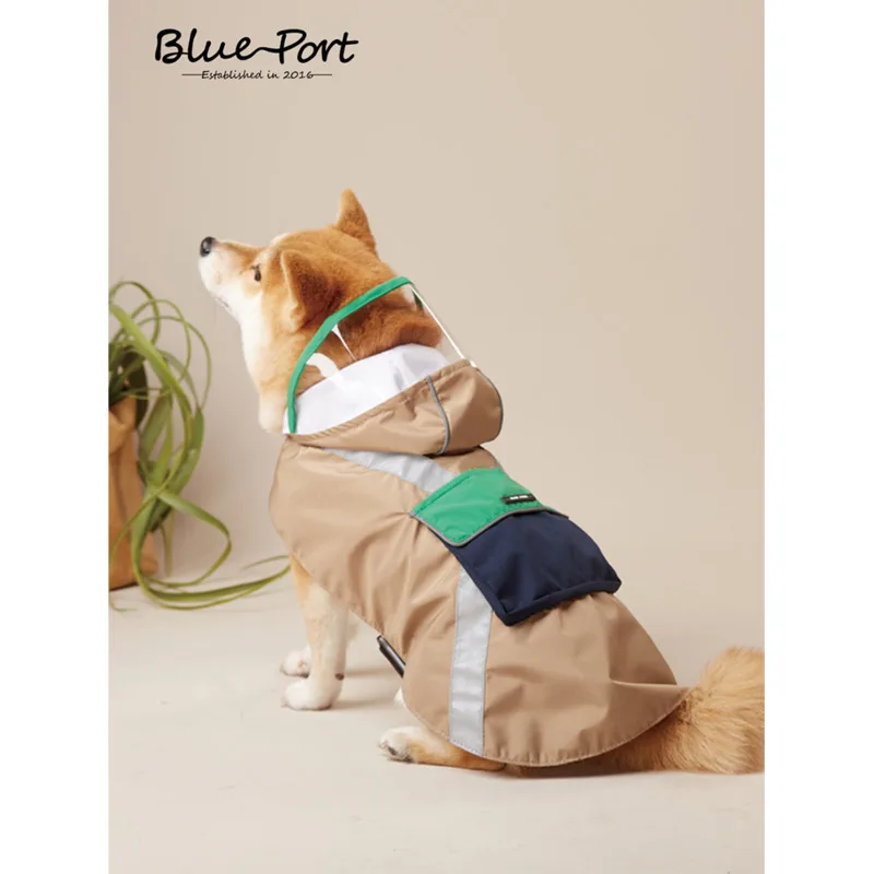 

Blueport Dog Convenient Raincoat Teddy Kogi Small and Medium sized Dog Windproof Waterproof Reflective Hooded Raincoat