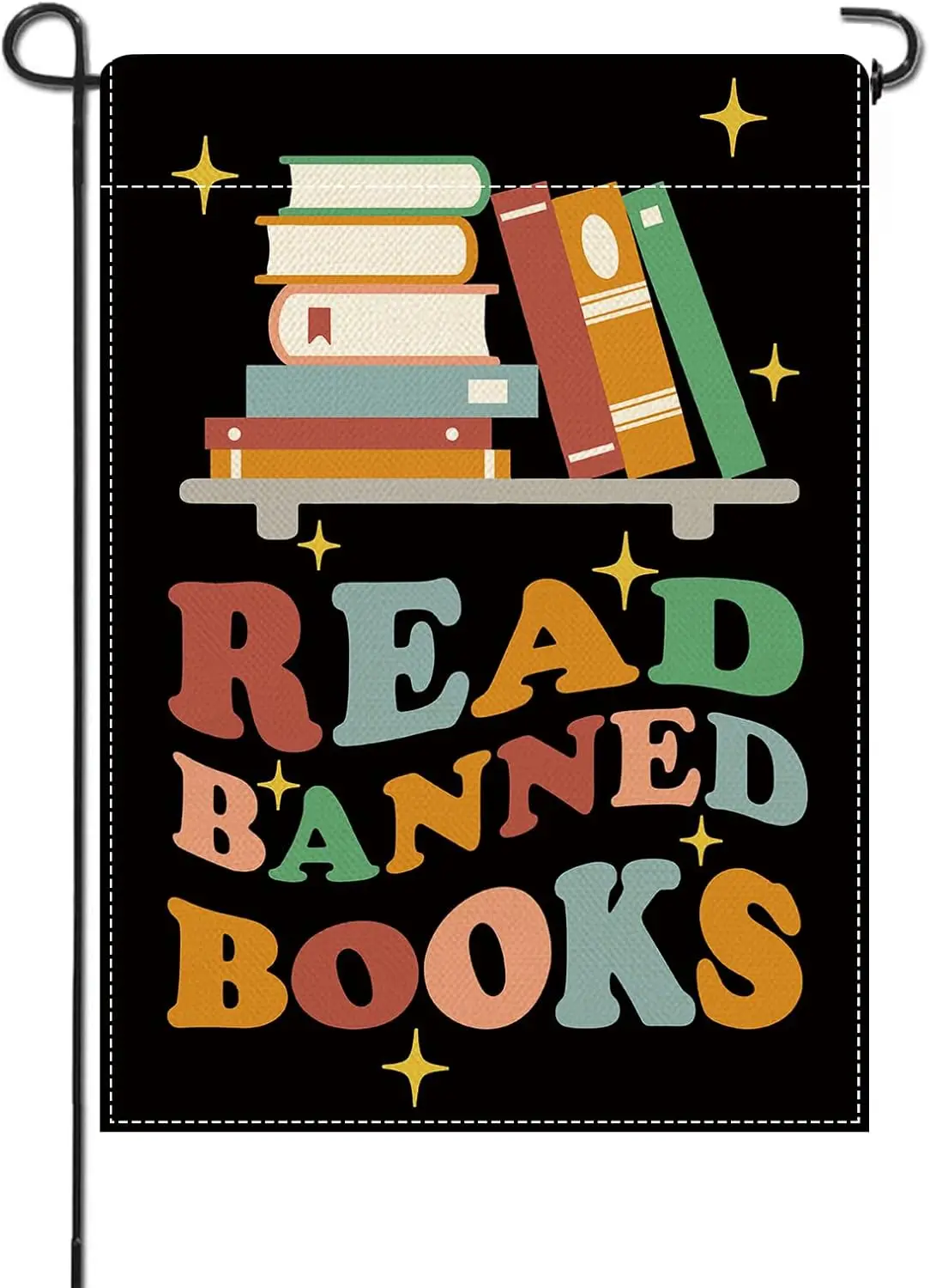 Artofy Read Banned Books Small Decorative Garden Flag, Funny Library Yard | Lawn Outside Decor Reading Lover Gifts, Bookish  uui