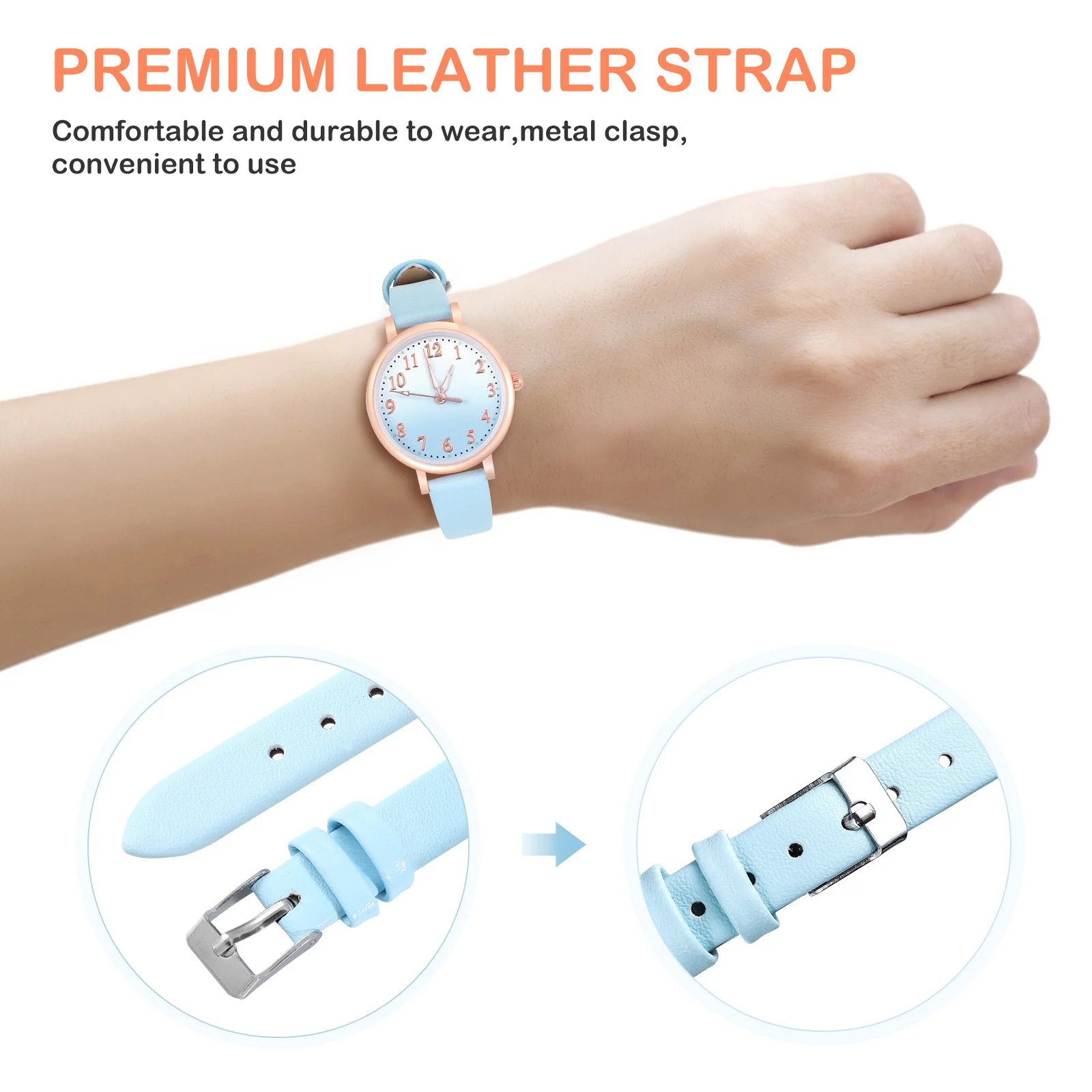 ساعة بحزام كوارتز من البولي يوريثان، قرص مضيء، ساعة تناظرية أنيقة لحفلات الارتداء اليومي