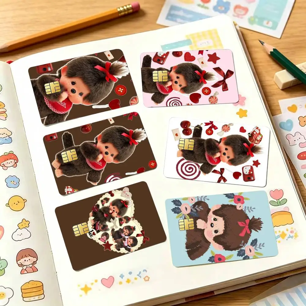 Cute Monchhichi-I Credit Card HD Stickers Small Chip Waterproof Sticker Game Card Decal Gift