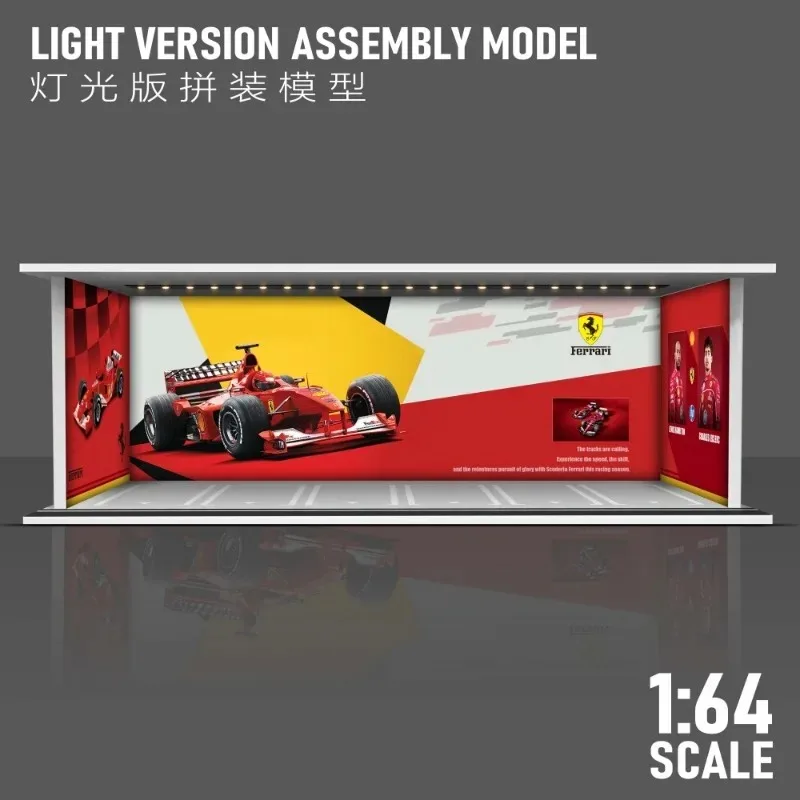 عجلات ساخنة مصغرة 1/64 مقياس موقف للسيارات نموذج محاكاة المشهد عرض مضيئة بولي كلوريد الفينيل عرض موقف جمع اللعب الصبي