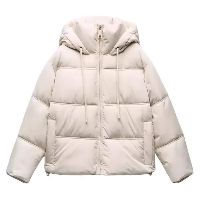 가을 겨울 새로운 여성 캐주얼 따뜻한 코튼 자켓 짧은 후드 코트 여성 패션 긴 소매 의류